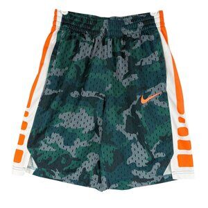 Nike Boys Elastic/Drawstring Waist Dri-Fit Camo Athletic Shorts Green Size Large
